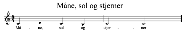 Måne, sol og stjerner